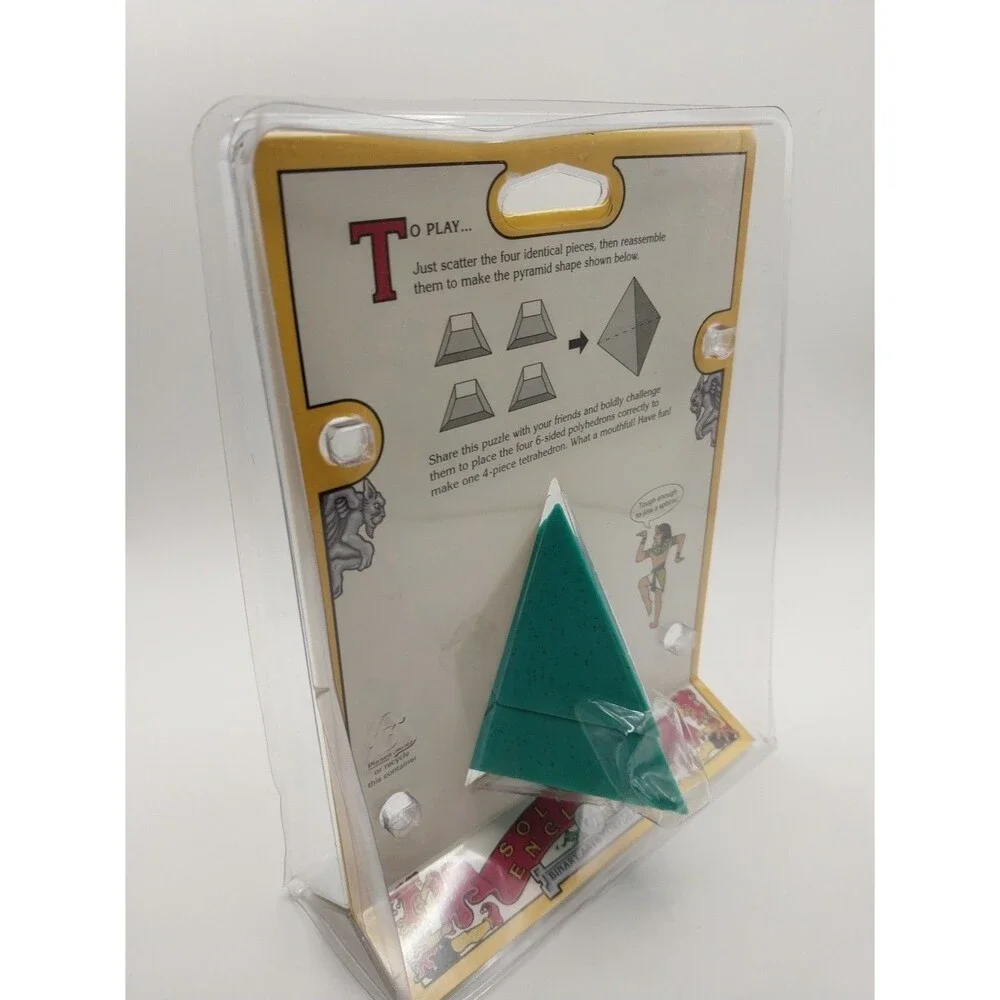 New Vintage 1997 Nearly Almost Perhaps Impossible Puzzle-4 Piece Jigsaw Pyramid